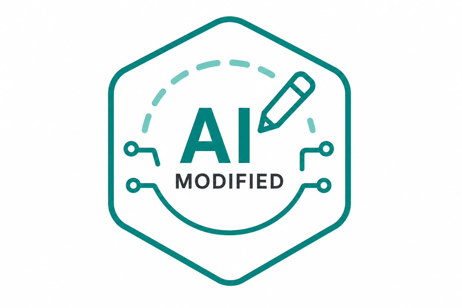 AI Modified hexagon badge